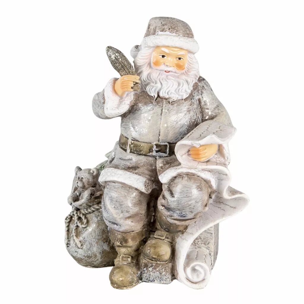 Clayre & Eef Soška Santy se seznamem dárků 10 × 7 × 13 cm