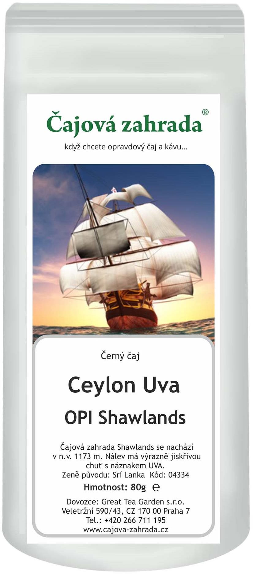 Čajová zahrada Ceylon OPI Shawlands - černý čaj, 80g