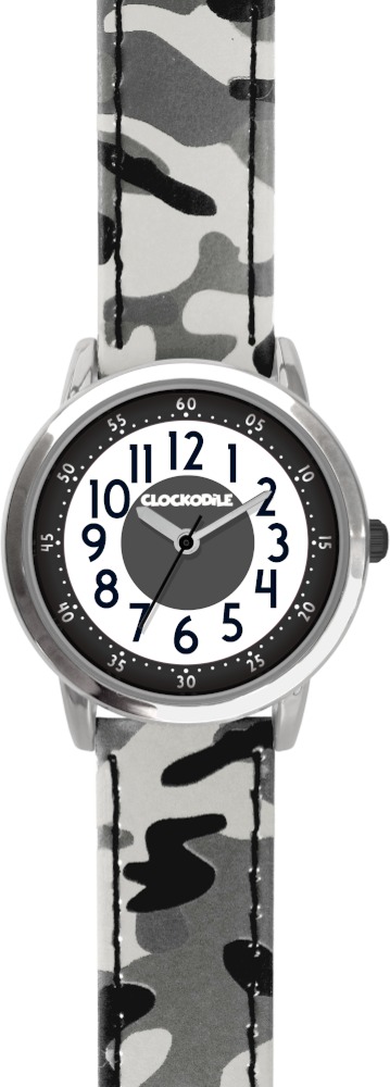 CLOCKODILE Dětské hodinky ARMY, svítící, chlapecké, šedé s maskáčovým vzorem