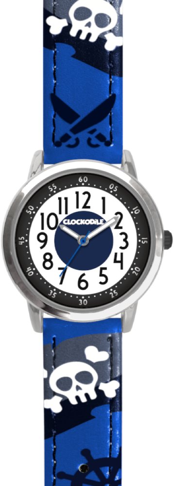 CLOCKODILE Dětské hodinky PIRÁTI, svítící, chlapecké, modré