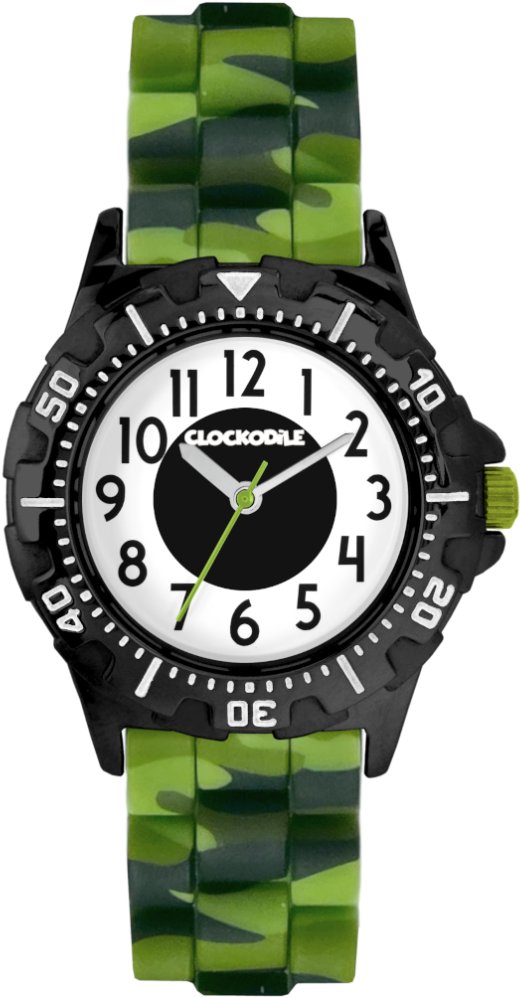 CLOCKODILE Dětské hodinky SPORT 4.0, sportovní, svítící, chlapecké, zelené - maskáčové