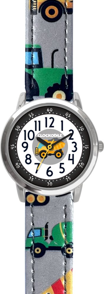 CLOCKODILE Dětské hodinky BAGRY, svítící, chlapecké, šedé