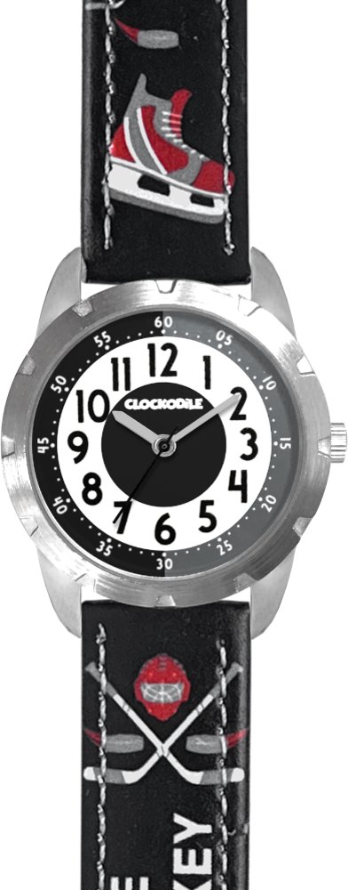 CLOCKODILE Dětské hodinky HOKEJ, svítící, chlapecké, černé