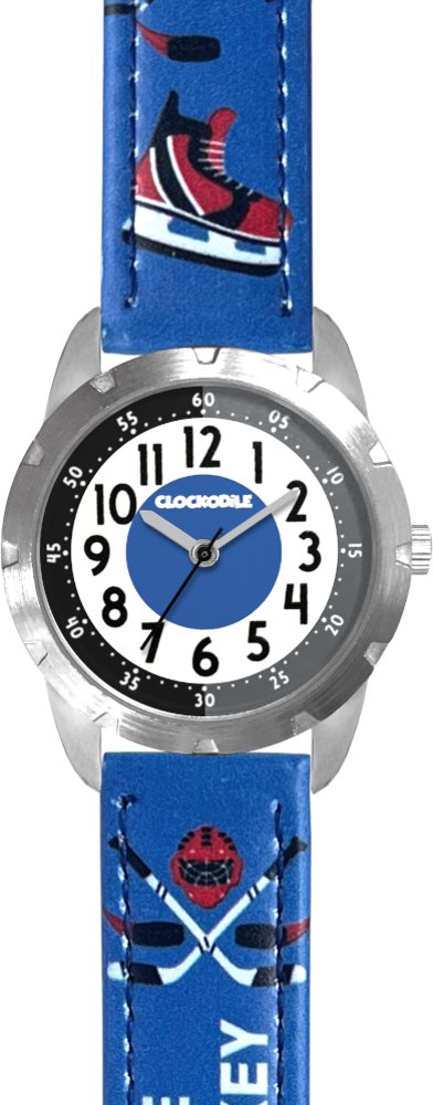 CLOCKODILE Dětské hodinky HOKEJ, svítící, chlapecké, modré