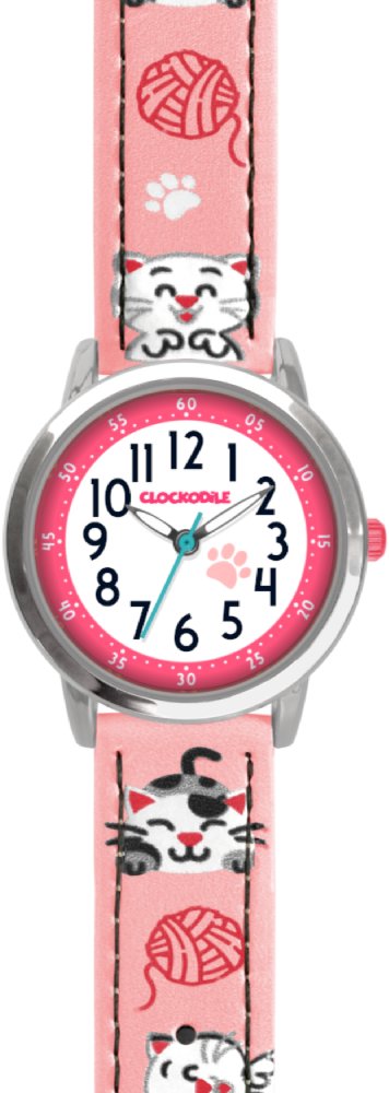 CLOCKODILE Dětské hodinky KOČKY, dívčí, růžové