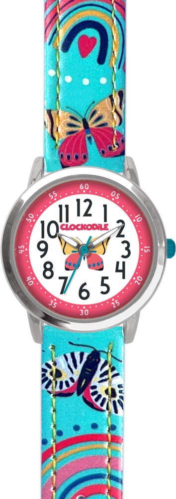 CLOCKODILE Dětské hodinky MOTÝLI, dívčí, tyrkysové
