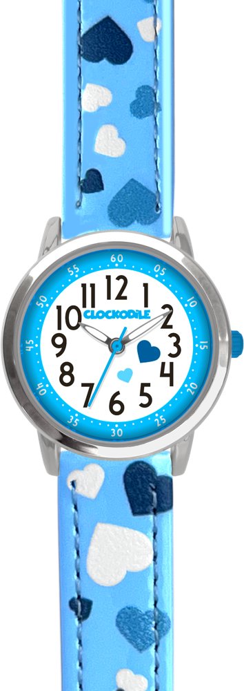 CLOCKODILE Dětské hodinky SRDÍČKA, dívčí, modré