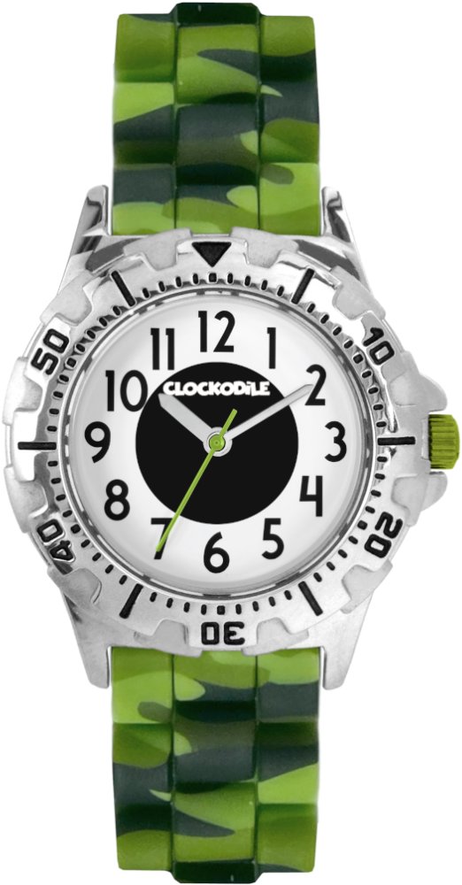 CLOCKODILE Dětské hodinky Sport 4.0, sportovní, svítící, chlapecké, stříbrno - zelené - maskáčové