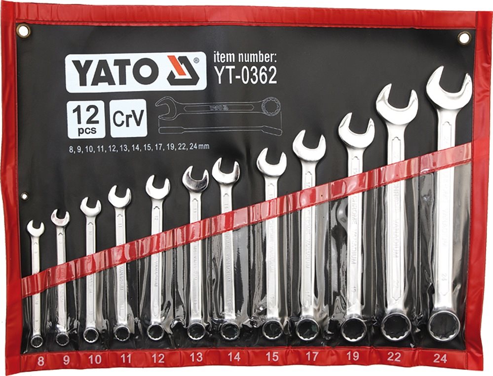 YATO Klíče očkoploché 8-24 mm v sadě YT-0362