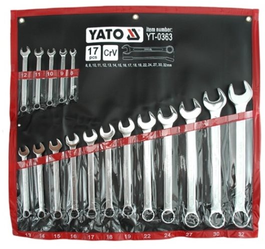 YATO Klíče očkoploché 8-32 mm v sadě YT-0363