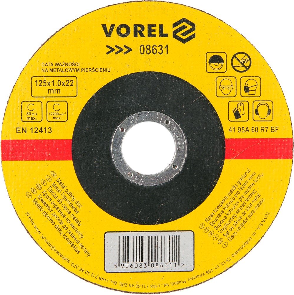 VOREL Kotouč na kov 125 x 22 x 1,0 mm TO-08631