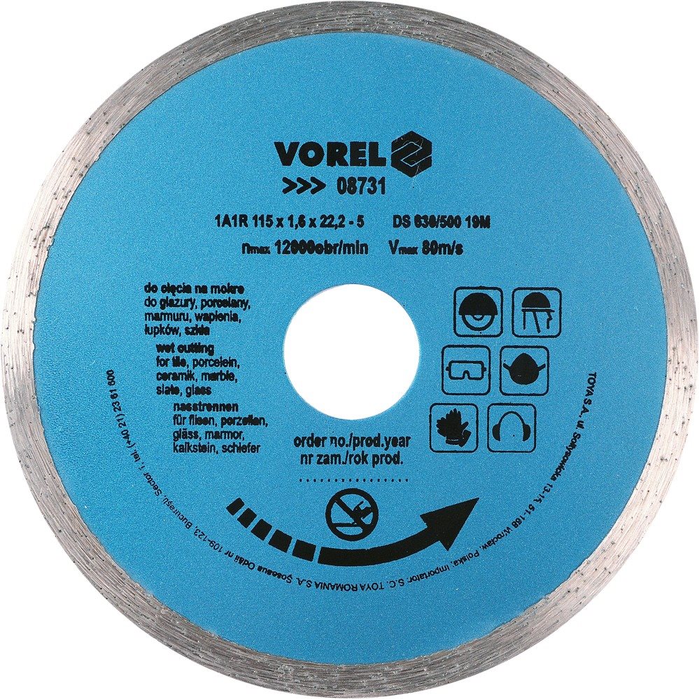 VOREL Kotouč diamantový 115 x 22,2 x 1,6 mm TO-08731