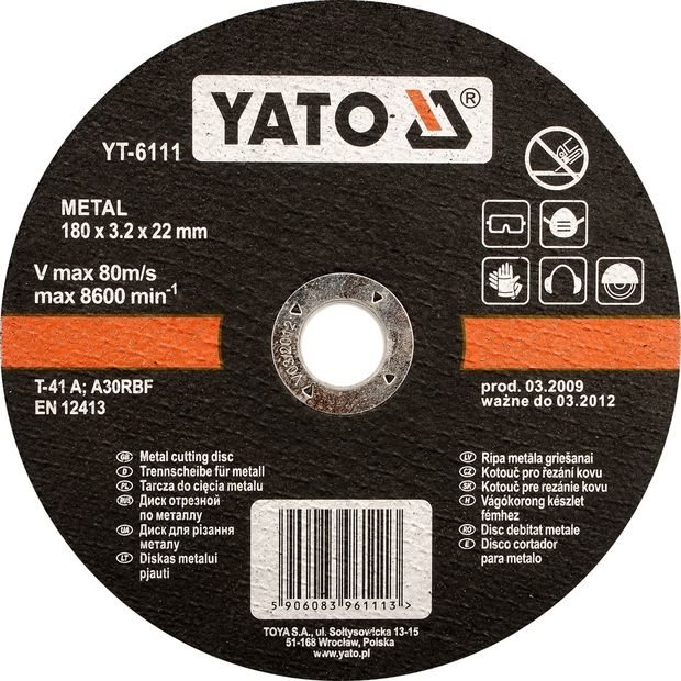 YATO Kotouč na kov 115 x 22 x 1,2 mm YT-5920