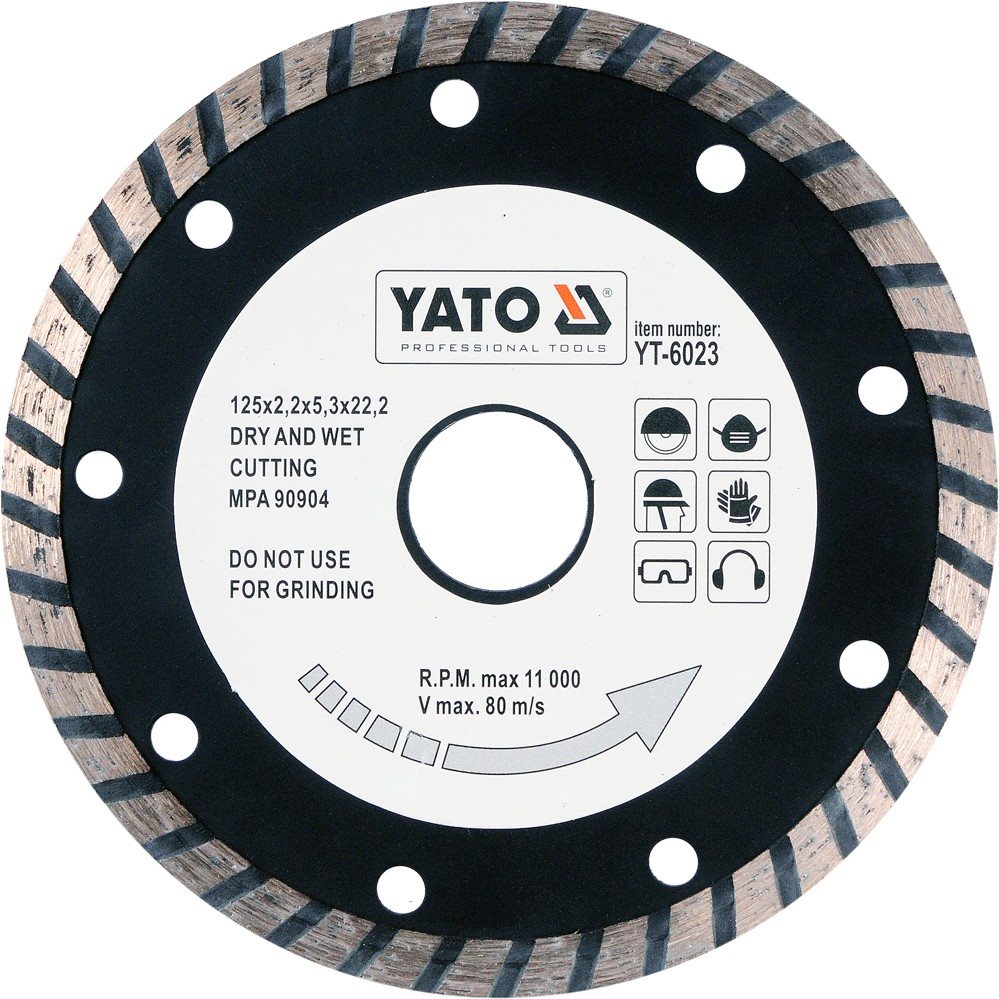 YATO Kotouč diamantový 125 x 22,2 x 2,6 mm turbo YT-6023