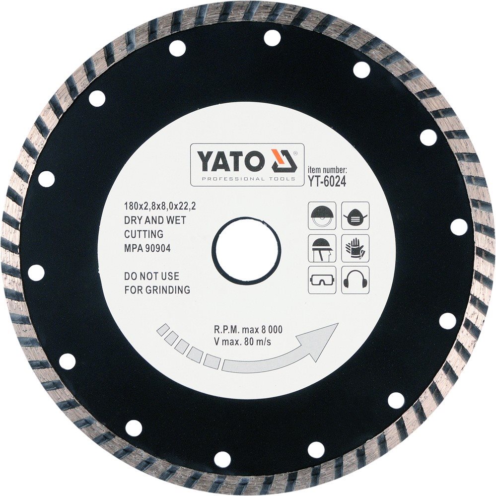 YATO Kotouč diamantový 180 x 22,2 x 2,8 mm turbo YT-6024