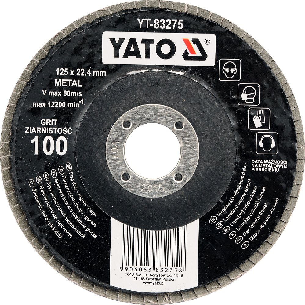 YATO Kotouč lamelový brusný na kov 125x22,4mm P36 YT-83271