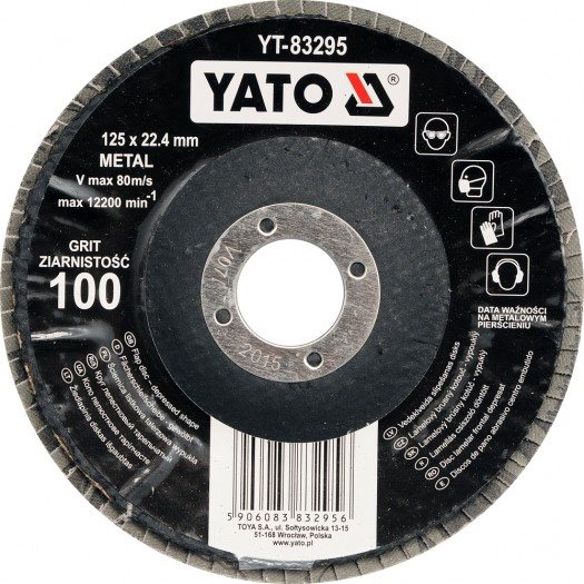 YATO Kotouč lamelový korundový 125 x 22,2 mm vypouklý brusný P40 YT-83292