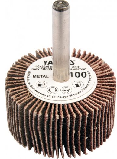 YATO Kotouč lamelový radiální 40x20 P-60 s hřídelí 6 mm YT-83352