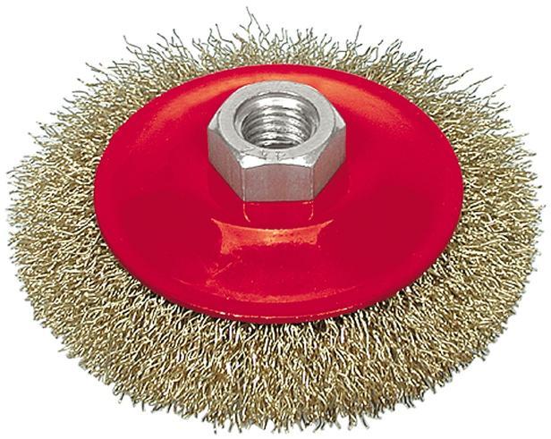 VOREL Kartáč drátěný boční 100 mm pomosazený drát TO-06972