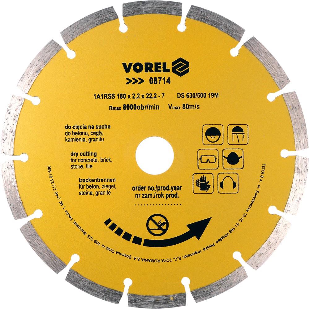 VOREL Kotouč diamantový 180 x 22,2 x 2,2 mm TO-08714