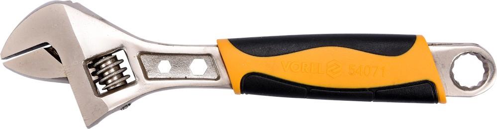 VOREL Klíč nastavitelný 200 mm plastová rukojeť TO-54071