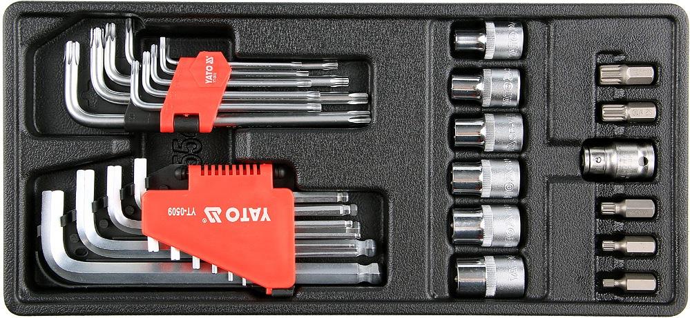 YATO Vložka do zásuvky - sada imbus, torx, bity 31ks YT-55451