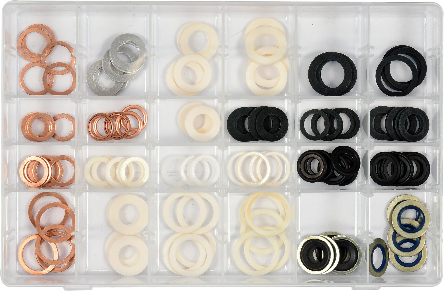 YATO Podložky (Alu, Cu, Nylon, NBR, FIBER) sada 120 ks YT-068641