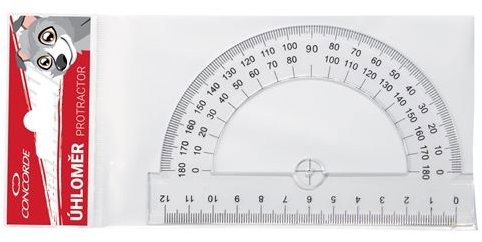 CONCORDE úhloměr 12 cm, transparentní