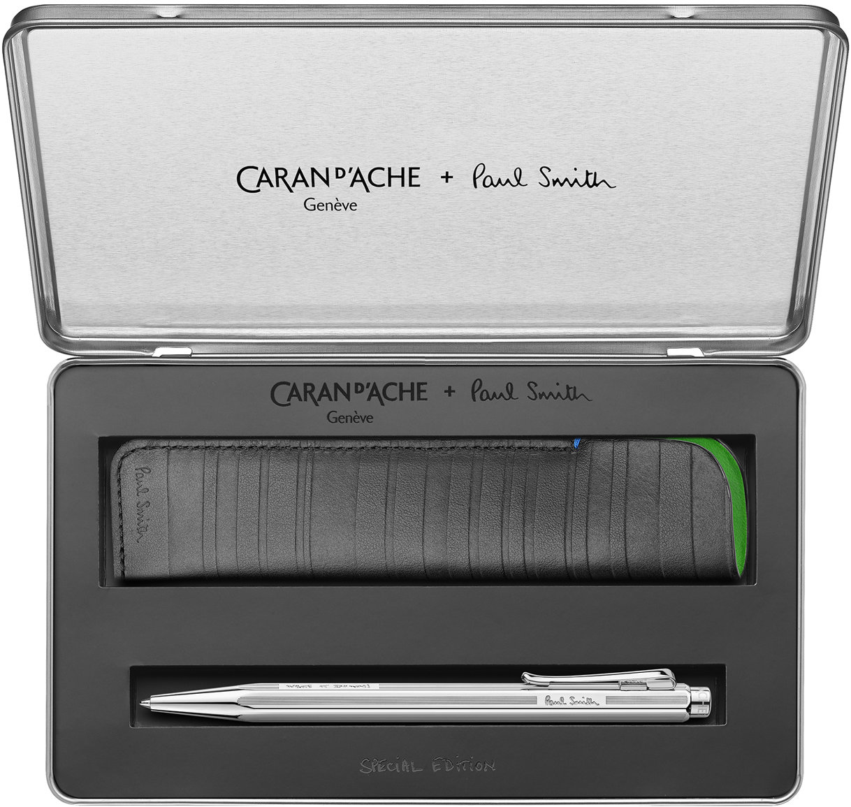 CARAN D'ACHE Ecridor Paul Smith Ed.5, sada s koženým pouzdrem