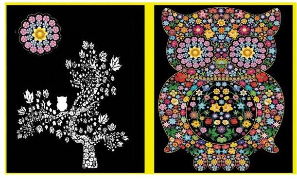 Colorvelvet sametové desky - sova