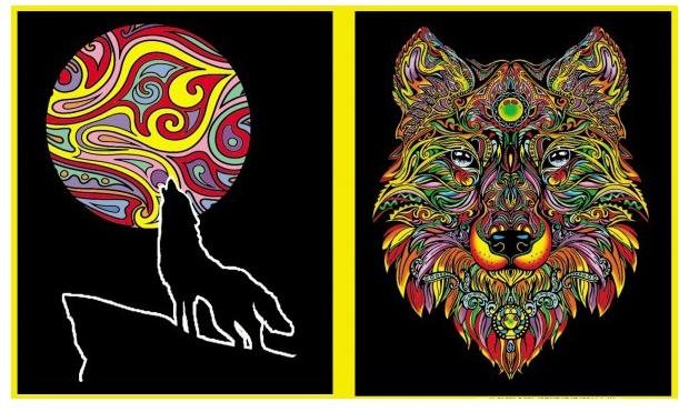 Colorvelvet sametová deska - vlk