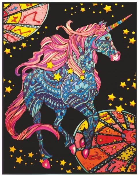 Colorvelvet sametový obrázek - jednorožec