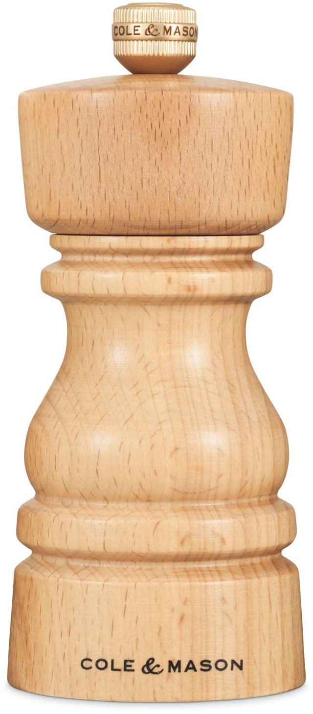 Cole&Mason London Natural Beech mlýnek na sůl 13 cm
