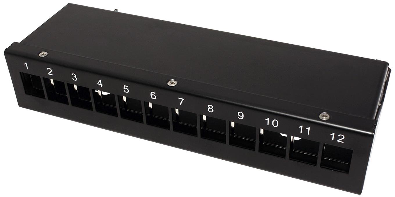 Value Patchpanel pro keystone moduly stíněný - 12 portů, černý