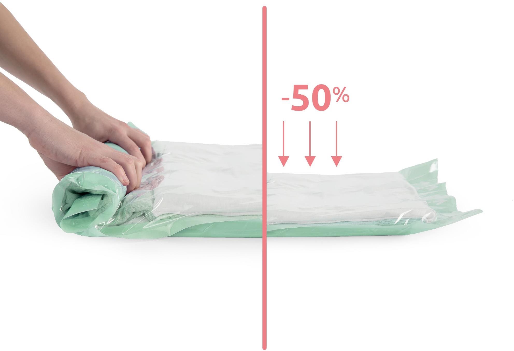 Compactor Set 2 ks cestovních vakuových pytlů Jet Roll Bags L 50 litrů, 55 x 70 cm