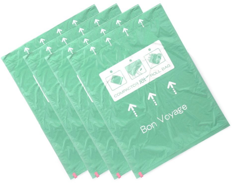 Compactor Sada 4 ks cestovních vakuových pytlů Jet Roll Bags L 50 litrů, 55 × 70 cm