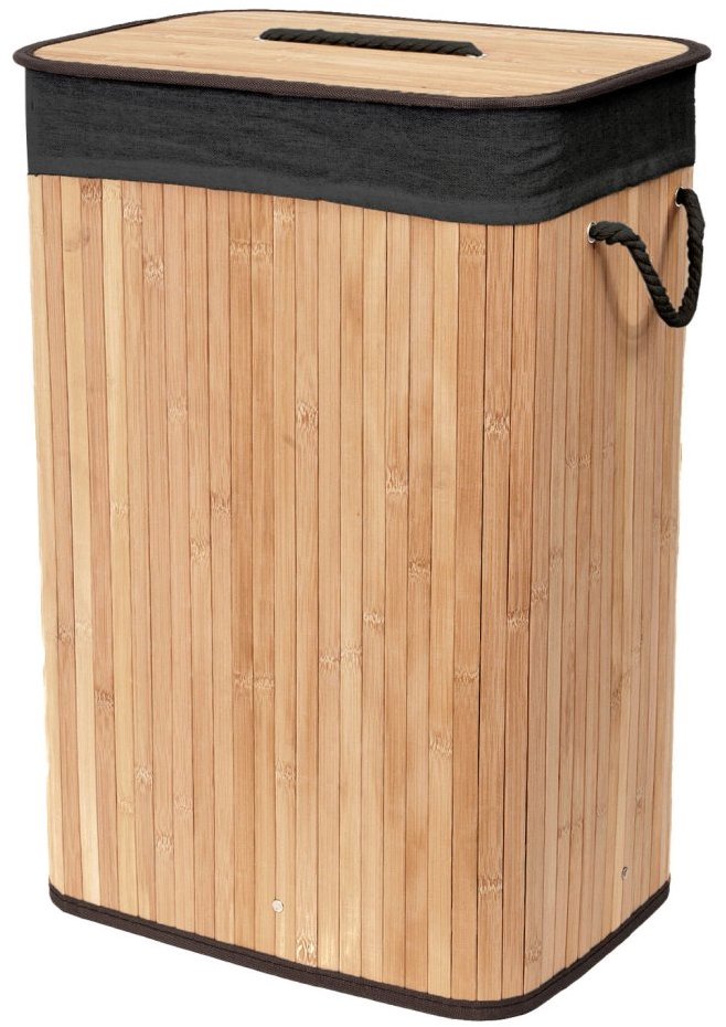 Compactor skládací koš na prádlo Bamboo, černý