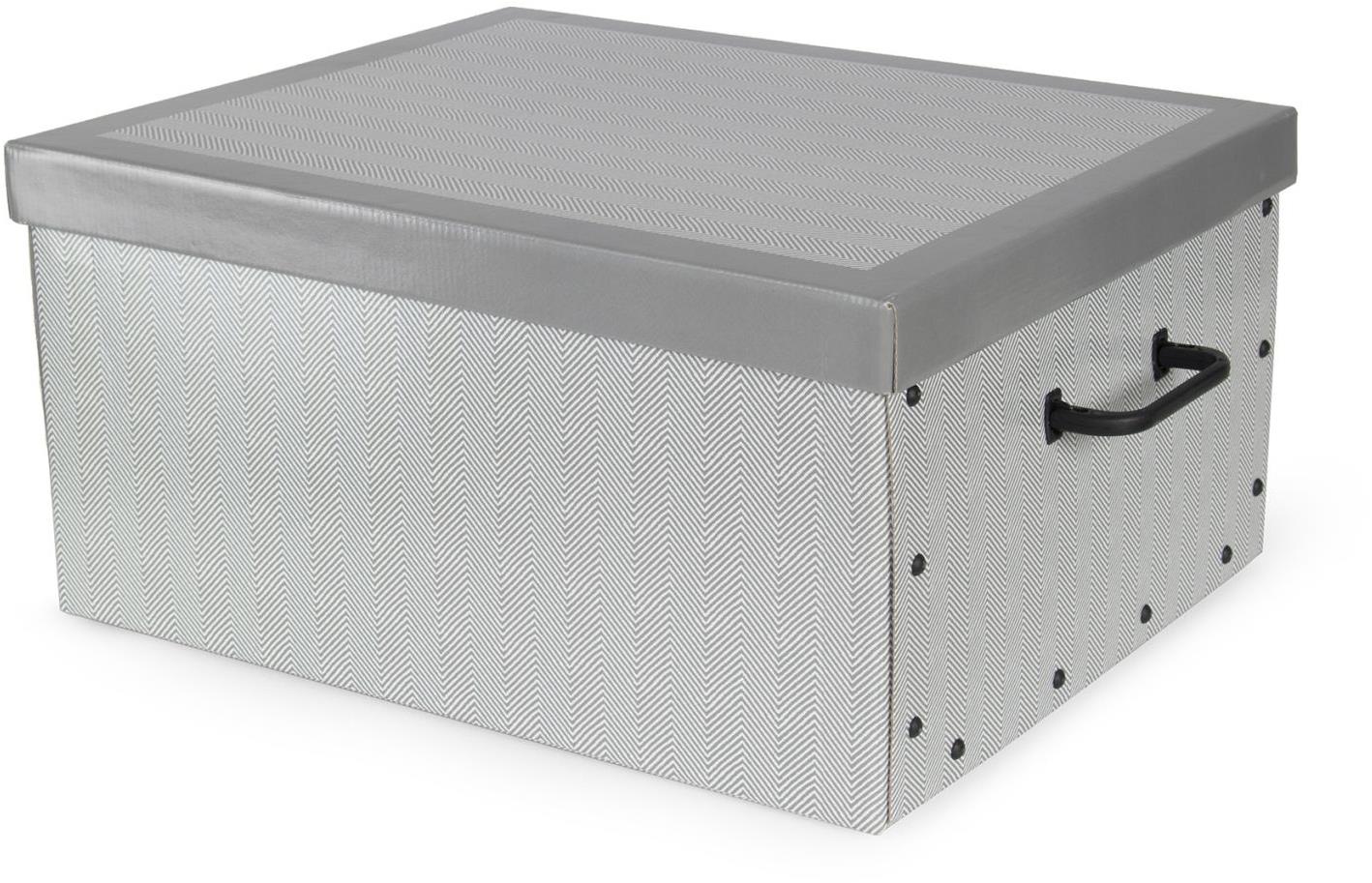 Compactor Boston Skládací úložná krabice karton box 50 × 40 × 25 cm šedá