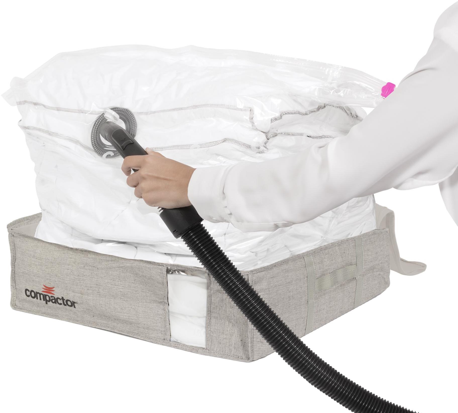 Compactor OXFORD vakuový úložný box L, 56 × 56 × 16 cm, pevné pouzdro, polyester-bavlna