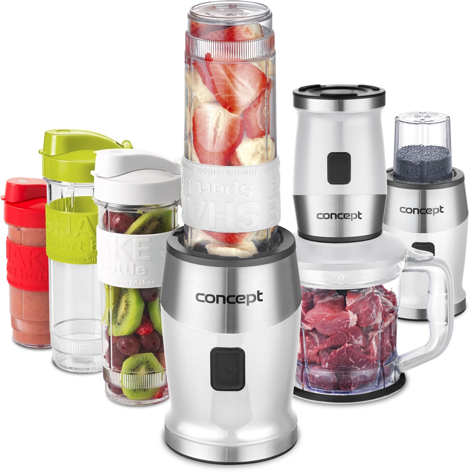 Concept - Smoothie mixér Fresh&Nutri, s příslušenstvím, bílá sm3391