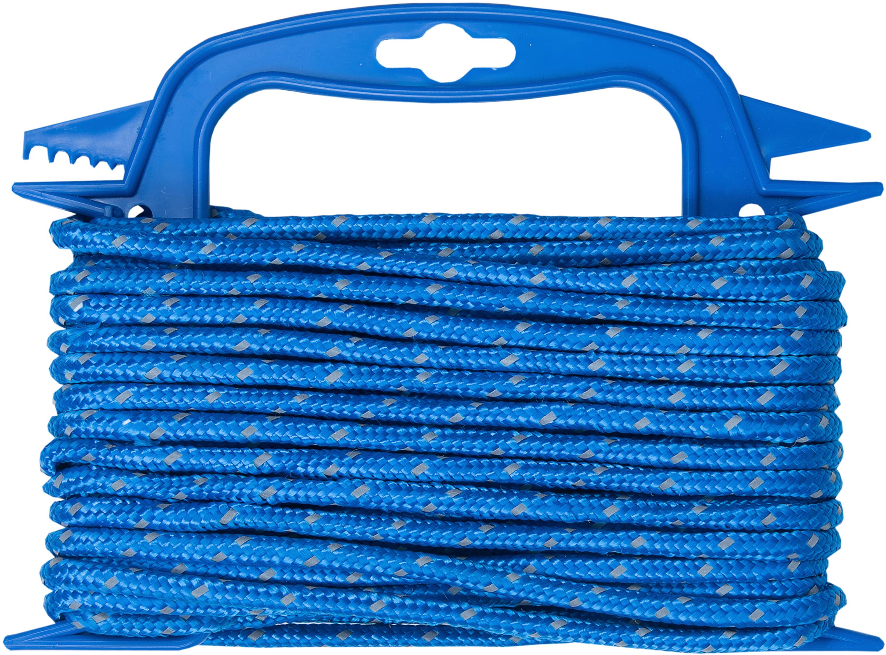 CONNEX PP Lano pletené 16pramenné, 4 mm × 20 m, reflexní modrá, navíječ DY2701855