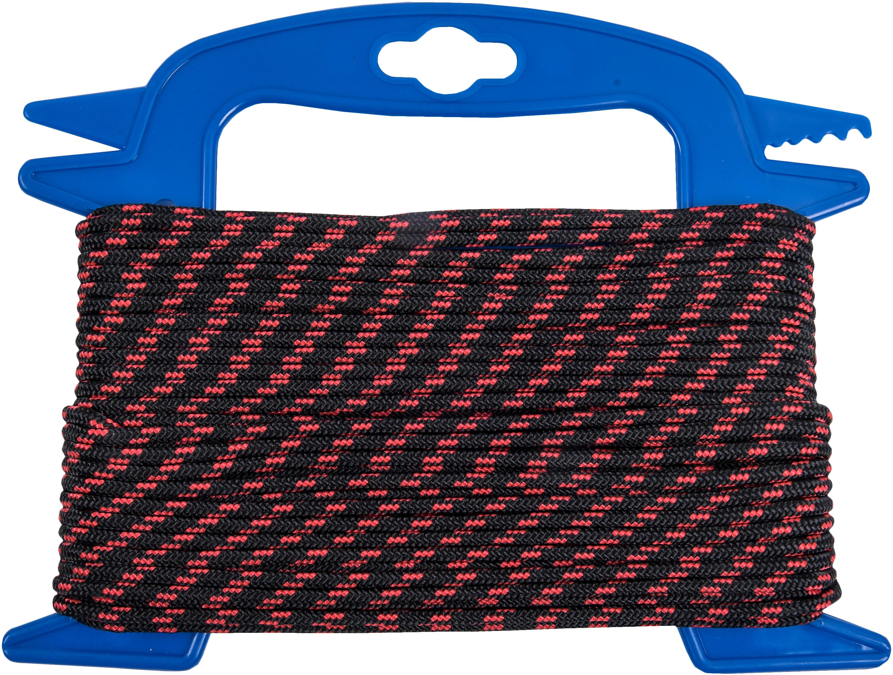 CONNEX PP pletené lano 1 pramenné, 3 mm × 20 m, červená/černá, navíječ