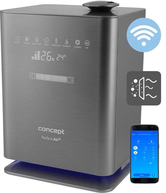 Concept - Zvlhčovač vzduchu, s aroma difuzérem, WiFi, šedá zv2021