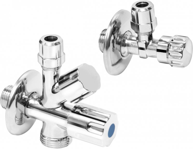 CORNAT Sada ventilů, rohový a dvoucestý, 1/2", chrom
