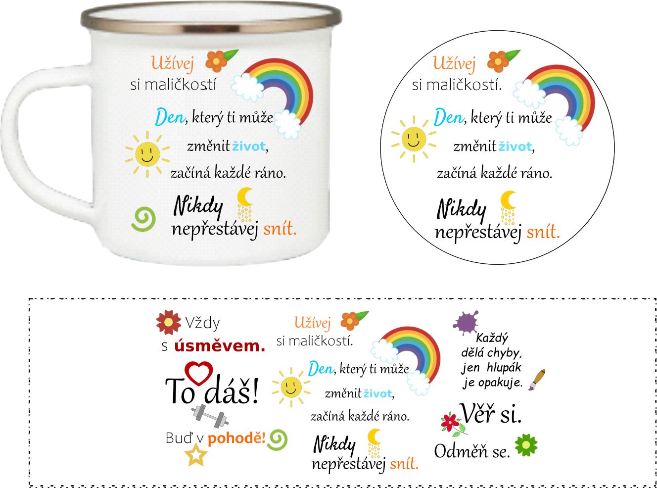 Coolkousky Set motivační plecháček s podtáckem - verze 1