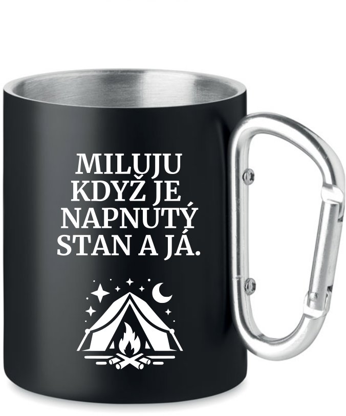 Coolkousky Plechový hrnek s karabinou - stan