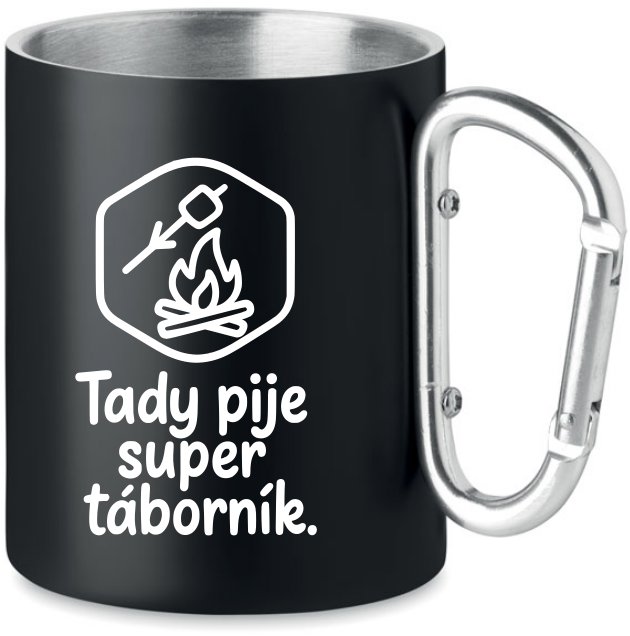 Coolkousky Plechový hrnek s karabinou - táborník