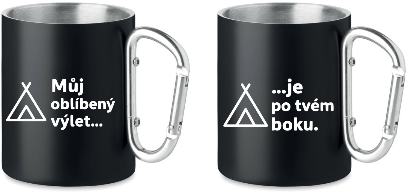 Coolkousky Plechový hrnek s karabinou - pro páry, 2 ks