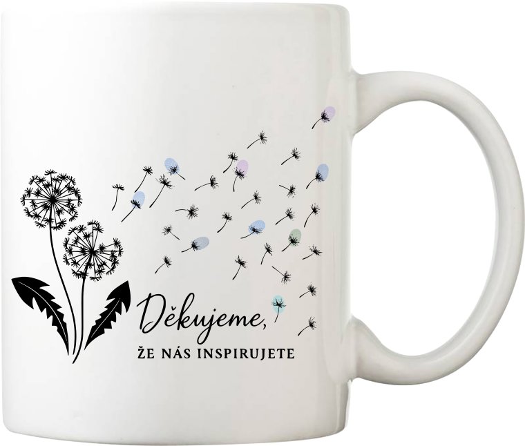 Coolkousky Hrnek porcelánový s potiskem pro učitele/ku- Pampeliška