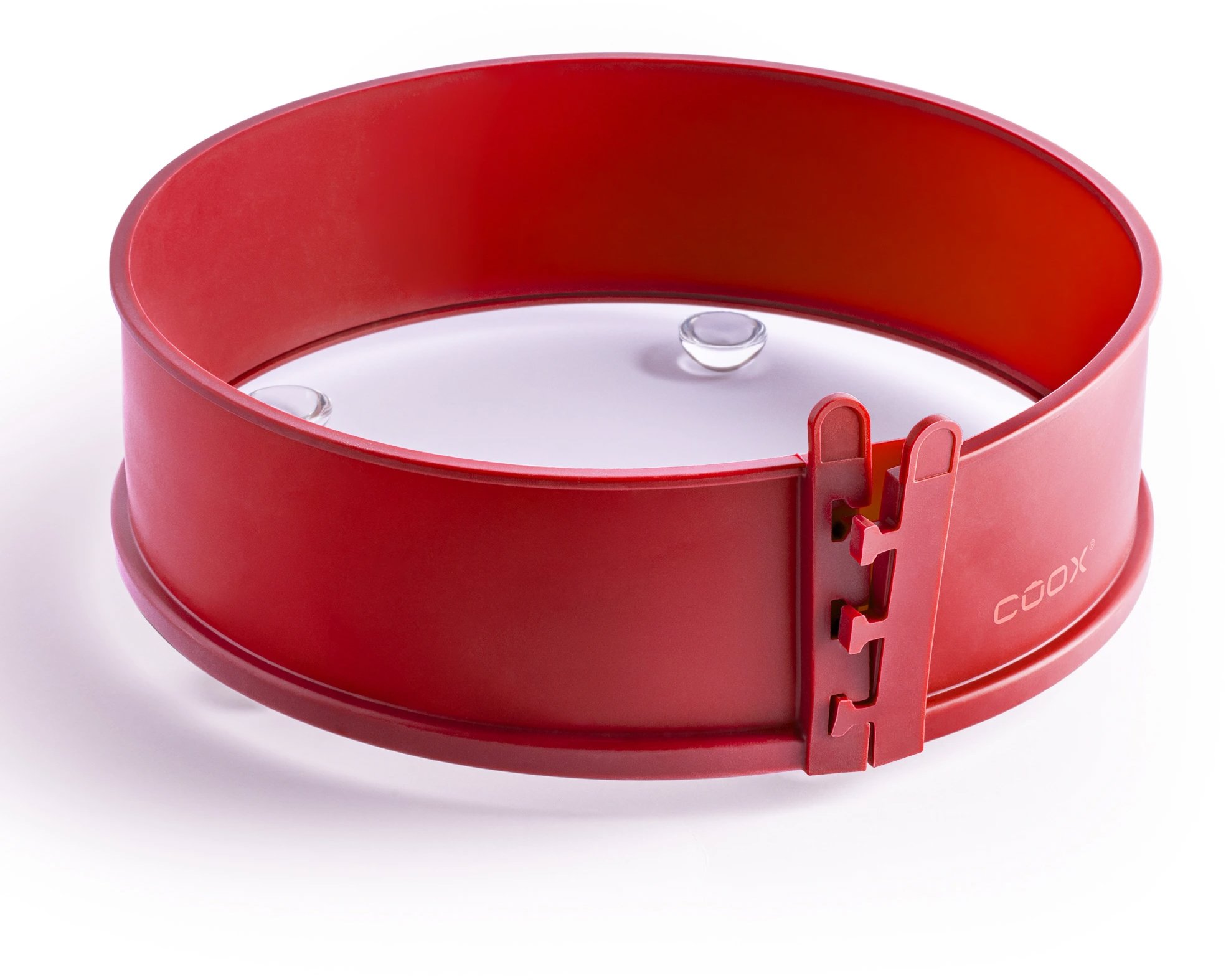 COOX Forma Spring průměr 26 cm se skleněnou základnou a nožičkami, červená